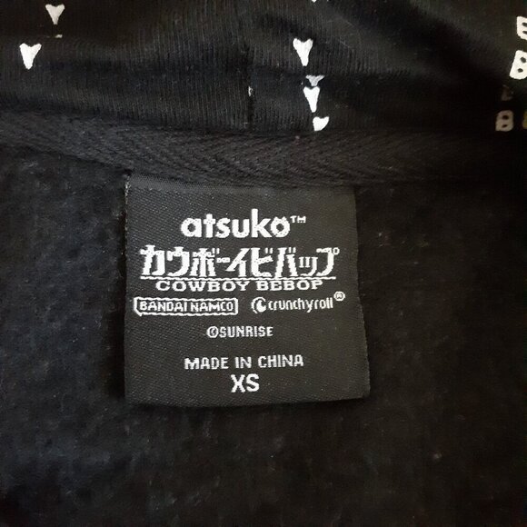 Atsuko Unisex Women's Size XS Cowboy Bebop 90's Anime Black White Hooded Sweater - Picture 10 of 13